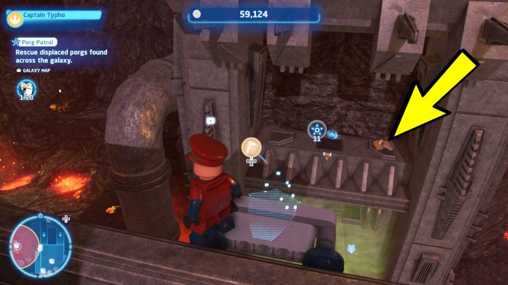 Porg znajduje się na dachu budynku, przy zielonej toksycznej mgle - LEGO Skywalker Saga: Porgowy patrol (Porg Patrol) - solucja, opis przejścia - LEGO Skywalker Saga - poradnik do gry