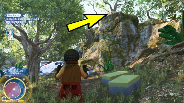 Porg znajduje się na wysokiej skale - LEGO Skywalker Saga: Porgowy patrol (Porg Patrol) - solucja, opis przejścia - LEGO Skywalker Saga - poradnik do gry
