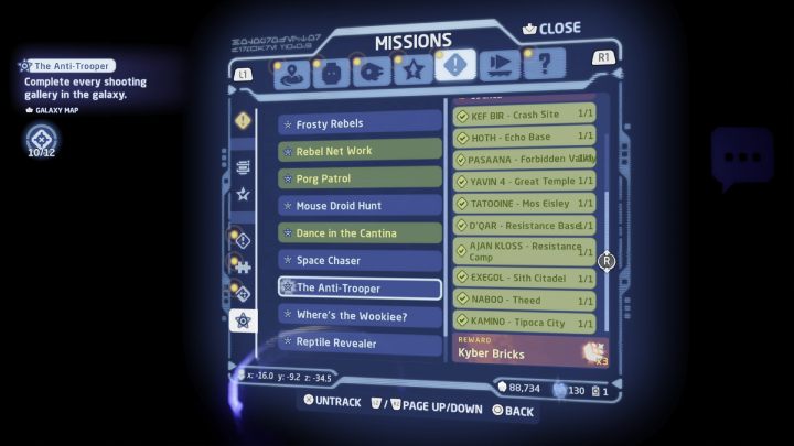 Wyzwanie Antyszturmowiec (The Anti Trooper) polega na zdobyciu złotych medali na wszystkich 12 strzelnicach w galaktyce - LEGO Skywalker Saga: Antyszturmowiec (The Anti Trooper) - solucja, opis przejścia - LEGO Skywalker Saga - poradnik do gry