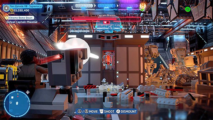 Możecie już skorzystać z działka - LEGO Skywalker Saga: Kapitan Phasma (Captain Phasma), epizod 8 - boss, jak pokonać? - LEGO Skywalker Saga - poradnik do gry