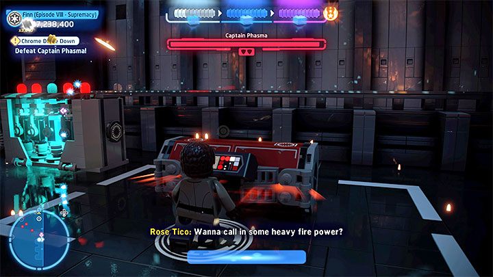 Pobiegnijcie Finnem w stronę prawej czerwonej skrzyni na broń - LEGO Skywalker Saga: Wielka puszka zgnieciona (Chrome Dome Down) - solucja, opis przejścia - LEGO Skywalker Saga - poradnik do gry