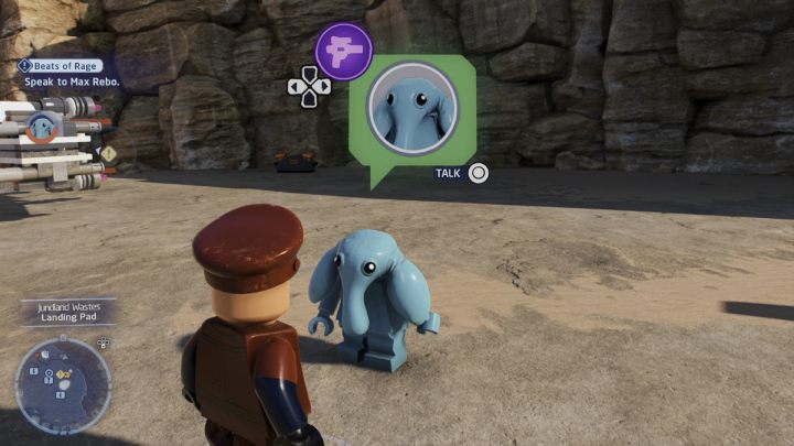 Przed wylotem musicie zmienić sterowaną postać na Łotra i porozmawiać ze zleceniodawcą - LEGO Skywalker Saga: Agresja antyfanów (Beats of Rage) - solucja, opis przejścia - LEGO Skywalker Saga - poradnik do gry