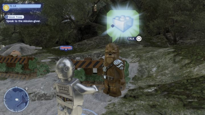 Sterując droidem protokolarnym przyjmijcie zadanie od zleceniodawcy na Kachirho - LEGO Skywalker Saga: Klony na Kashyyyku (Wook Troop) - solucja, opis przejścia - LEGO Skywalker Saga - poradnik do gry