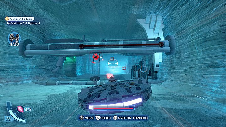 Po rozpoczęciu epizodu 9 i obejrzeniu filmików wprowadzających od razu rozpoczniecie opisywaną misję, w której musicie lecieć ustaloną trasą - LEGO Skywalker Saga: Poeskoki (A Skip and a Jump) - solucja, opis przejścia - LEGO Skywalker Saga - poradnik do gry