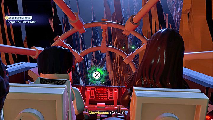 Końcowa część etapu zakłada dokończenie ucieczki poprzez wykonywanie kolejnych skoków w nadprzestrzeń - LEGO Skywalker Saga: Poeskoki (A Skip and a Jump) - solucja, opis przejścia - LEGO Skywalker Saga - poradnik do gry