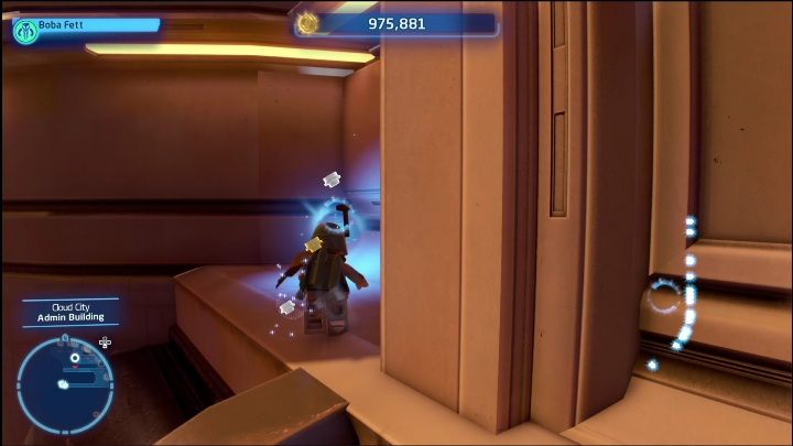 Ten klocek leży na zachód od lądowiska, na zewnętrznej części budynku - LEGO Skywalker Saga: Miasto w chmurach - lista wszystkich łamigłówek - LEGO Skywalker Saga - poradnik do gry