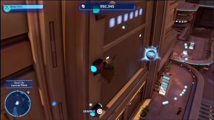 Ten klocek wisi na budynku położonym w zachodniej części Miasta w Chmurach - LEGO Skywalker Saga: Miasto w chmurach - lista wszystkich łamigłówek - LEGO Skywalker Saga - poradnik do gry