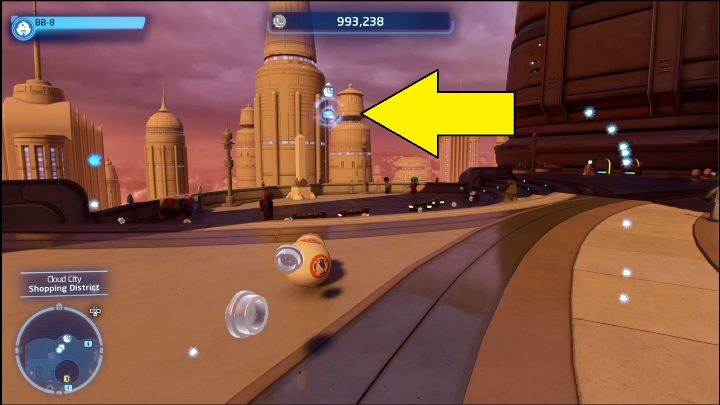 Na północnym krańcu znajdźka wisi w powietrzu - LEGO Skywalker Saga: Miasto w chmurach - lista wszystkich łamigłówek - LEGO Skywalker Saga - poradnik do gry