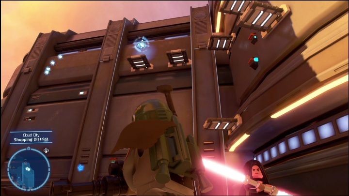 Kolejny klocek znajdujący się na tej samej ścianie co Wchodzenie w chmurach - LEGO Skywalker Saga: Miasto w chmurach - lista wszystkich łamigłówek - LEGO Skywalker Saga - poradnik do gry