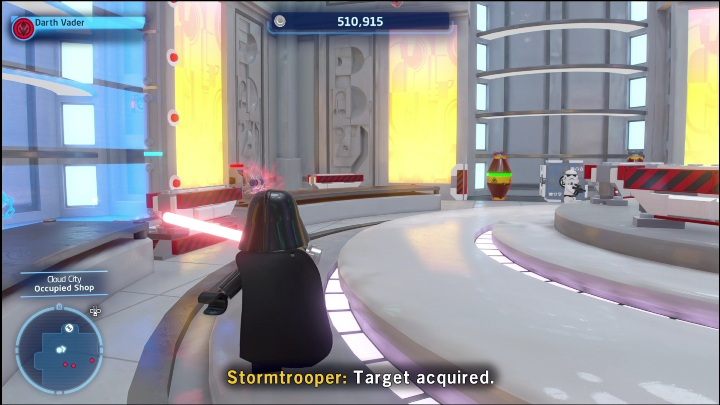 Ten statek znajdziecie w środku budynku, do którego możecie dostać się jedynie po wykonaniu minigry Złoczyńcom - LEGO Skywalker Saga: Miasto w chmurach - lista wszystkich łamigłówek - LEGO Skywalker Saga - poradnik do gry