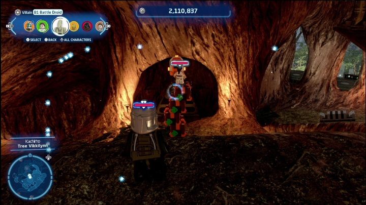 Ten klocek Kyber schowany jest za drzwiami w jednym z drzew - LEGO Skywalker Saga: Kachirho - lista wszystkich łamigłówek - LEGO Skywalker Saga - poradnik do gry