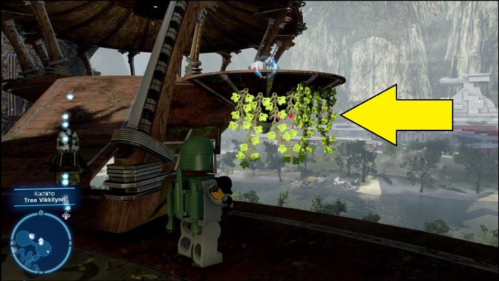 Ten klocek znajdziecie na drewnianej platformie, szczelnie zamknięty w klatce - LEGO Skywalker Saga: Kachirho - lista wszystkich łamigłówek - LEGO Skywalker Saga - poradnik do gry