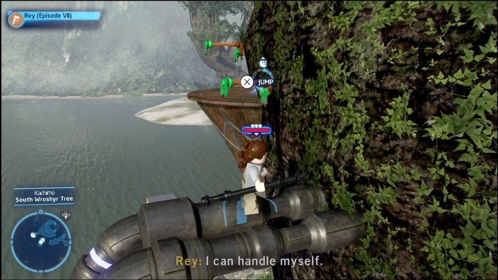 Ostatni klocek Kyber leży na drewnianej platformie - LEGO Skywalker Saga: Kachirho - lista wszystkich łamigłówek - LEGO Skywalker Saga - poradnik do gry