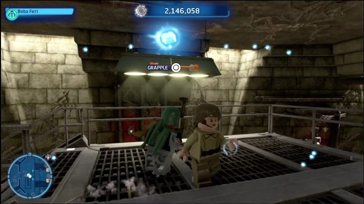 Ten klocek chowa się nad lampą, zaraz przy schodach - LEGO Skywalker Saga: Wielka Świątynia - lista wszystkich łamigłówek - LEGO Skywalker Saga - poradnik do gry