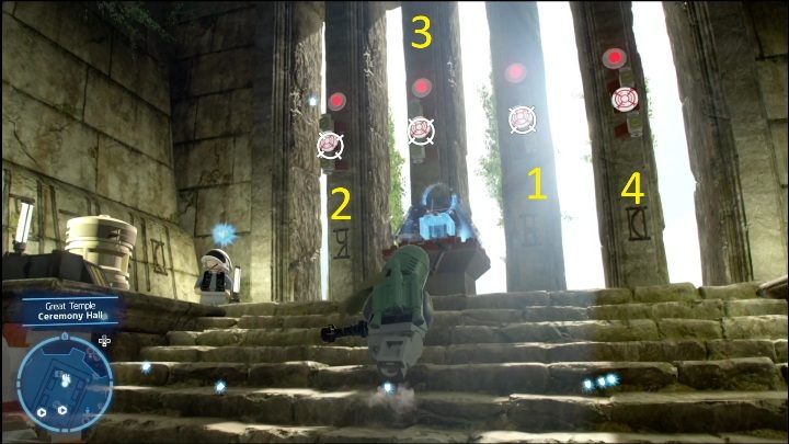 Aby dostać się do tego klocka potrzebujecie postaci z bronią palną - LEGO Skywalker Saga: Wielka Świątynia - lista wszystkich łamigłówek - LEGO Skywalker Saga - poradnik do gry