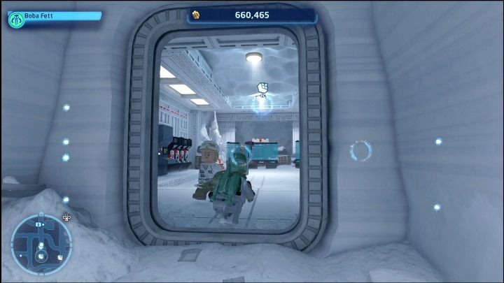 Ten klocek wisi nad sufitem w południowej części lokacji - LEGO Skywalker Saga: Baza Echo - lista wszystkich łamigłówek - LEGO Skywalker Saga - poradnik do gry