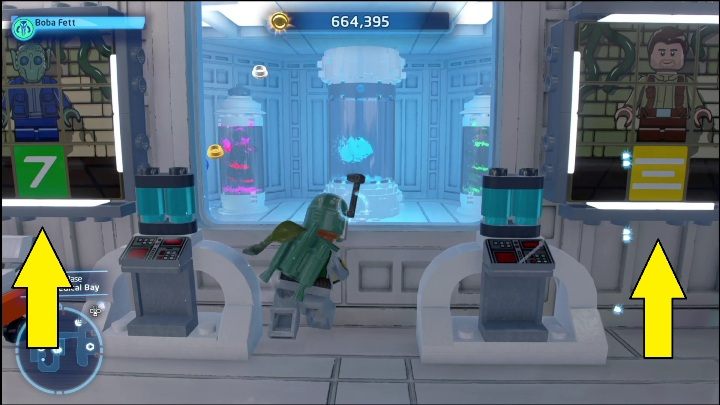 Aby dostać się do tej znajdźki musicie ustawić wewnątrz dwa mechanizmy - LEGO Skywalker Saga: Baza Echo - lista wszystkich łamigłówek - LEGO Skywalker Saga - poradnik do gry