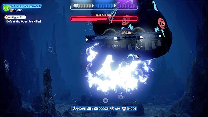Cały ten poziom opiera się na ucieczkach przed wielkimi morskimi potworami - LEGO Skywalker Saga: Ktoś silniejszy (A Bigger Fish) - solucja, opis przejścia - LEGO Skywalker Saga - poradnik do gry