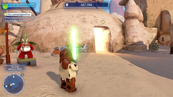 Na Mos Espa otrzymacie cel zebrania informacji na temat naprawienia hipernapędu - LEGO Skywalker Saga: Wyścig Boonta Classic (The Boonta Eve Classic) - solucja, opis przejścia - LEGO Skywalker Saga - poradnik do gry