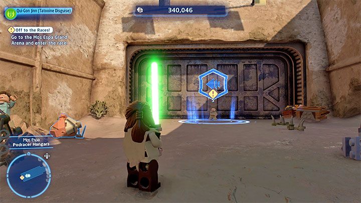 Nowym celem podróży jest arena wyścigów (Mos Espa Grand Arena) zlokalizowana w zachodniej części miasta - LEGO Skywalker Saga: Wyścig Boonta Classic (The Boonta Eve Classic) - solucja, opis przejścia - LEGO Skywalker Saga - poradnik do gry