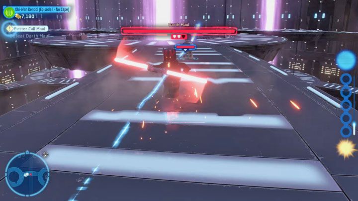 Musicie dotrzeć do pierwszej windy - tej samej, z której wcześniej skorzystał Darth Maul - LEGO Skywalker Saga: Maul-y problem (Better Call Maul) - solucja, opis przejścia - LEGO Skywalker Saga - poradnik do gry