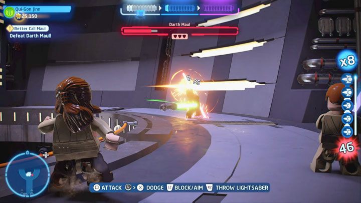 Po zaliczeniu wszystkich zagadek musicie rozegrać ostatni czwarty pojedynek z bossem - LEGO Skywalker Saga: Maul-y problem (Better Call Maul) - solucja, opis przejścia - LEGO Skywalker Saga - poradnik do gry