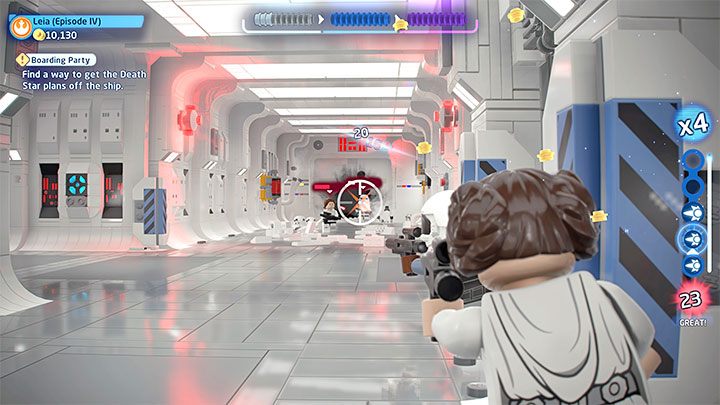 W przypadku epizodu 4 od razu rozpoczniecie jego pierwszy poziom - LEGO Skywalker Saga: Ambasadorze, to abordaż (Boarding Party) - solucja, opis przejścia - LEGO Skywalker Saga - poradnik do gry