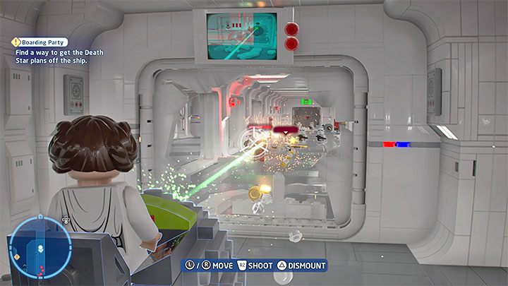 Lewym obiektem do zbudowania będzie działko laserowe (Laser Turret) - LEGO Skywalker Saga: Ambasadorze, to abordaż (Boarding Party) - solucja, opis przejścia - LEGO Skywalker Saga - poradnik do gry