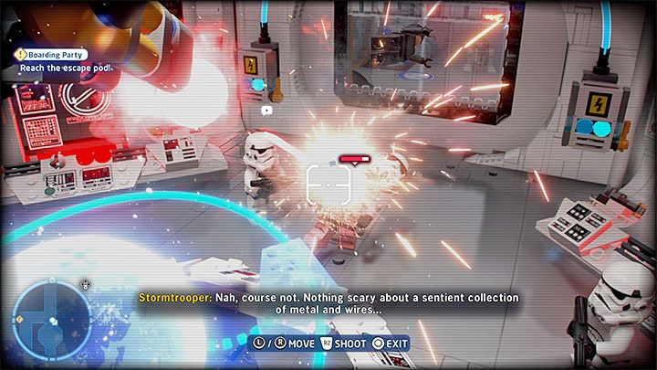 Żółty terminal zarezerwowany jest dla C-3PO - LEGO Skywalker Saga: Ambasadorze, to abordaż (Boarding Party) - solucja, opis przejścia - LEGO Skywalker Saga - poradnik do gry