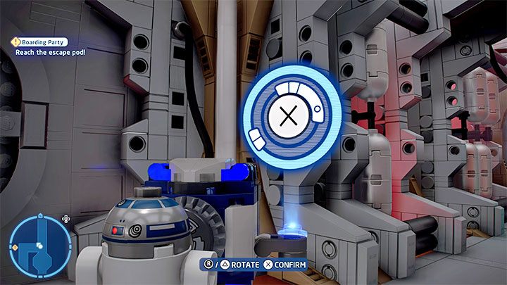 Niebieski terminal zarezerwowany jest dla R2-D2 - LEGO Skywalker Saga: Ambasadorze, to abordaż (Boarding Party) - solucja, opis przejścia - LEGO Skywalker Saga - poradnik do gry