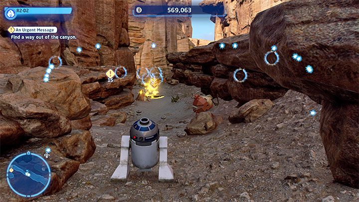 Po zaliczeniu pierwszego poziomu traficie na Tatooine i grywalnymi postaciami ponownie będą C-3PO oraz R2-D2 - LEGO Skywalker Saga: Sterta złomu (Hunk of Junk) - solucja, opis przejścia - LEGO Skywalker Saga - poradnik do gry