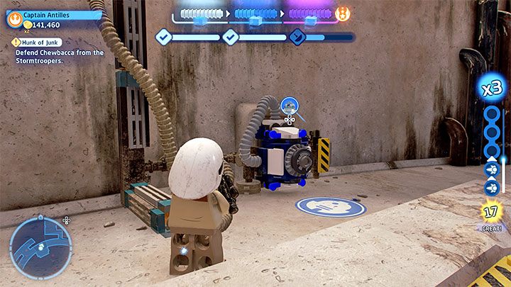 Nadrzędnym założeniem tej misji będzie naprawienie Sokoła Millennium (Millennium Falcon), ale bedą w tym przeszkadzały pojawiające się w trakcie etapu posiłki szturmowców - LEGO Skywalker Saga: Sterta złomu (Hunk of Junk) - solucja, opis przejścia - LEGO Skywalker Saga - poradnik do gry