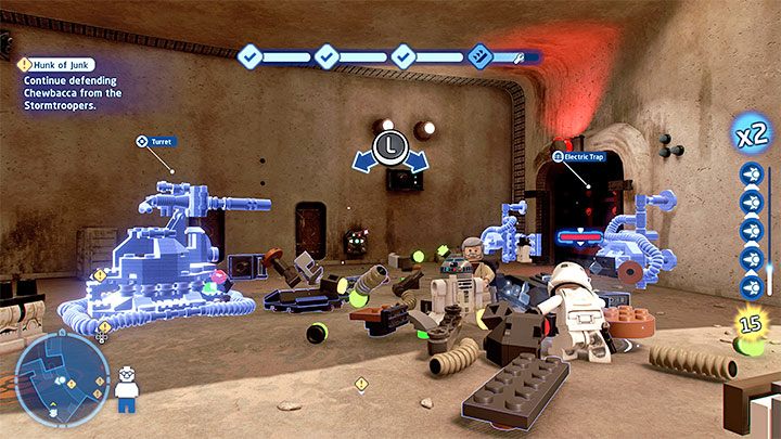 W trakcie zaliczania tej misji możecie opcjonalnie przygotowywać się na pojawianie posiłków - LEGO Skywalker Saga: Sterta złomu (Hunk of Junk) - solucja, opis przejścia - LEGO Skywalker Saga - poradnik do gry