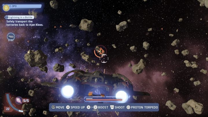 Po drodze zaatakuje Was kilka fal wrogich statków - LEGO Skywalker Saga: Błyskawica w butelce (Lightning in a Bottle) - solucja, opis przejścia - LEGO Skywalker Saga - poradnik do gry