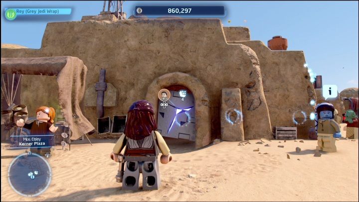Ta znajdźka zamknięta jest w mieszkaniu, do którego wejście możecie wybić jedynie przy pomocy blastera Zbieracza - LEGO Star Wars The Skywalker Saga: Mos Eisley - lista wszystkich łamigłówek - LEGO Skywalker Saga - poradnik do gry