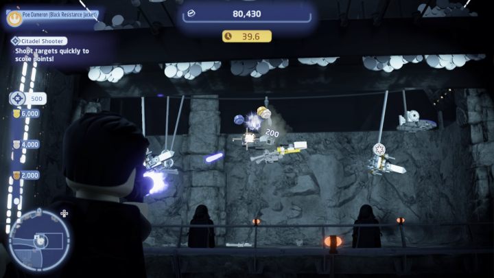 Próba polega na uzyskaniu jak największej ilości punktów na strzelnicy w ciągu 45 sekund - LEGO Skywalker Saga: Exegol - próby, solucja, opis przejścia - LEGO Skywalker Saga - poradnik do gry