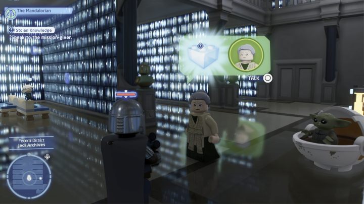 Sterując postacią Łowcy głów, porozmawiajcie ze zleceniodawcą w Świątyni Jedi i przyjmijcie zadanie - LEGO Skywalker Saga: Skradziona wiedza (Stolen Knowledge) - solucja, opis przejścia - LEGO Skywalker Saga - poradnik do gry