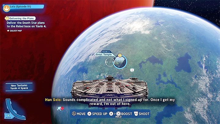 Po pomyślnej ucieczce w poprzedniej misji fabularnej znajdziecie się w przestrzeni kosmicznej na pokładzie Sokoła Millennium - LEGO Skywalker Saga: Trzymaj się celu (Stay on Target) - solucja, opis przejścia - LEGO Skywalker Saga - poradnik do gry