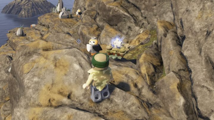 Idźcie za wyznacznikiem do pierwszej lokacji - LEGO Skywalker Saga: Towarzystwo ochrony porgów (Porg Preservation Society) - solucja, opis przejścia - LEGO Skywalker Saga - poradnik do gry