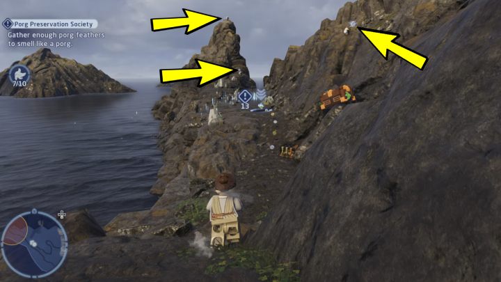 W ostatniej lokacji zbierzecie 3 pióra porgów - LEGO Skywalker Saga: Towarzystwo ochrony porgów (Porg Preservation Society) - solucja, opis przejścia - LEGO Skywalker Saga - poradnik do gry