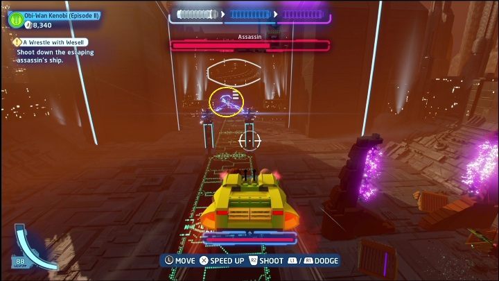 Jeden z elementów tego minizestawu pomiędzy dwoma kolumnami otoczonymi prądem - LEGO Skywalker Saga: Atak klonów - lista znajdziek i nagrody - LEGO Skywalker Saga - poradnik do gry