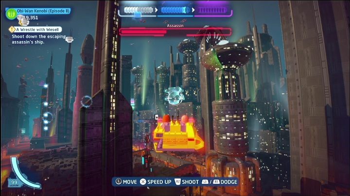 Kolejną część zdobędziecie wlatując w największy obiekt w mieście - LEGO Skywalker Saga: Atak klonów - lista znajdziek i nagrody - LEGO Skywalker Saga - poradnik do gry