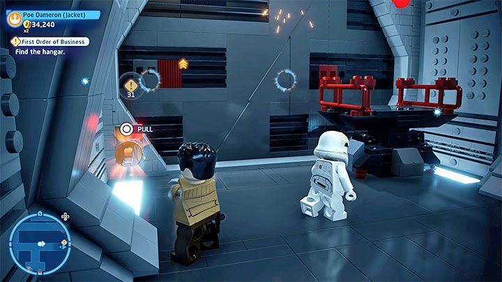 Ustawcie się w miejscu, w którym możliwe będzie zbudowanie zaczepu - LEGO Skywalker Saga: Najwyższy początek (First Order of Business) - solucja, opis przejścia - LEGO Skywalker Saga - poradnik do gry