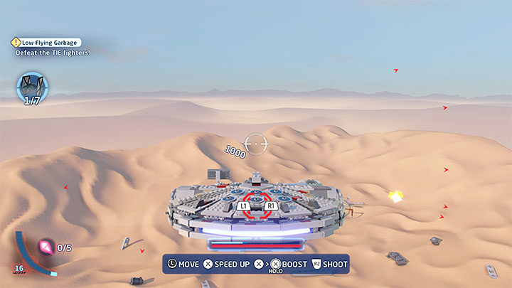 Etap ten w całości rozgrywany jest w powietrzu - LEGO Skywalker Saga: Nisko latający złom (Low Flying Garbage) - solucja, opis przejścia - LEGO Skywalker Saga - poradnik do gry