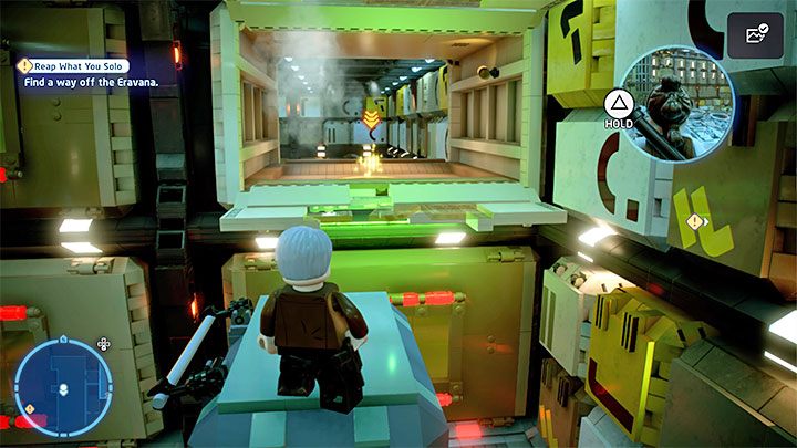 Popchnijcie maszynę z powrotem w stronę kontenerów i użyjcie obrotowego mechanizmu - LEGO Skywalker Saga: Kto Soloeje wiatr (Reap What You Solo) - solucja, opis przejścia - LEGO Skywalker Saga - poradnik do gry
