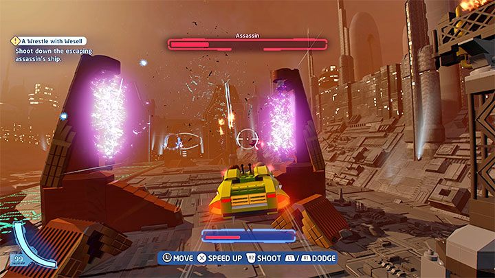 W trakcie rozgrywania misji natraficie na przeszkody w postaci wielkich bram generujących wyładowania - LEGO Skywalker Saga: Zamieszanie z Wesell (A Wrestle with Wesell) - solucja, opis przejścia - LEGO Skywalker Saga - poradnik do gry