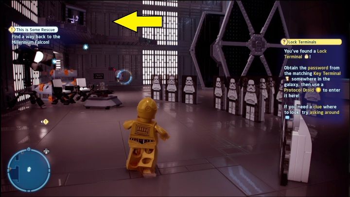 Na drugiej stronie pomieszczenia również jest znajdźka - LEGO Skywalker Saga: Nowa nadzieja - lista znajdziek i nagrody - LEGO Skywalker Saga - poradnik do gry