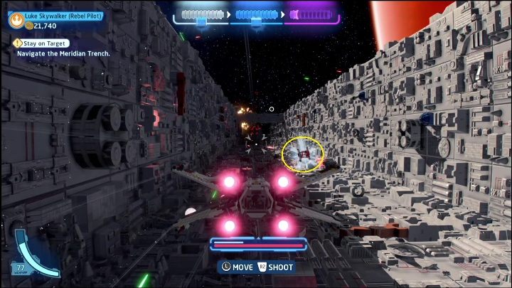 Dwie pierwsze części znajdziecie jeszcze lecąc tunelem - LEGO Skywalker Saga: Nowa nadzieja - lista znajdziek i nagrody - LEGO Skywalker Saga - poradnik do gry