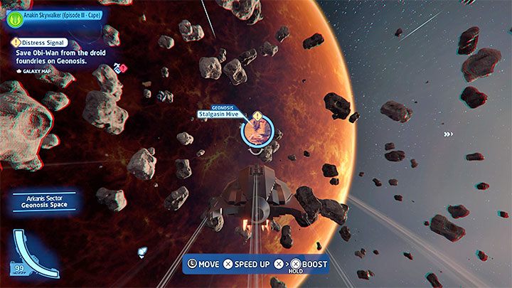 Nowym zadaniem będzie uratowanie Obi-Wana i oznacza to konieczność wykonania przelotu na planetę Geonosis - LEGO Skywalker Saga: Fanaberie w fabryce droidów (Droid Factory Frenzy) - solucja, opis przejścia - LEGO Skywalker Saga - poradnik do gry