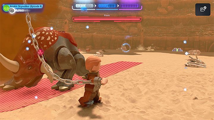 Dodatkowym utrudnieniem początku bitwy jest to, że bohaterowie są uwięzieni - LEGO Skywalker Saga: Panika na Petranaki (Petranaki Panic) - solucja, opis przejścia - LEGO Skywalker Saga - poradnik do gry